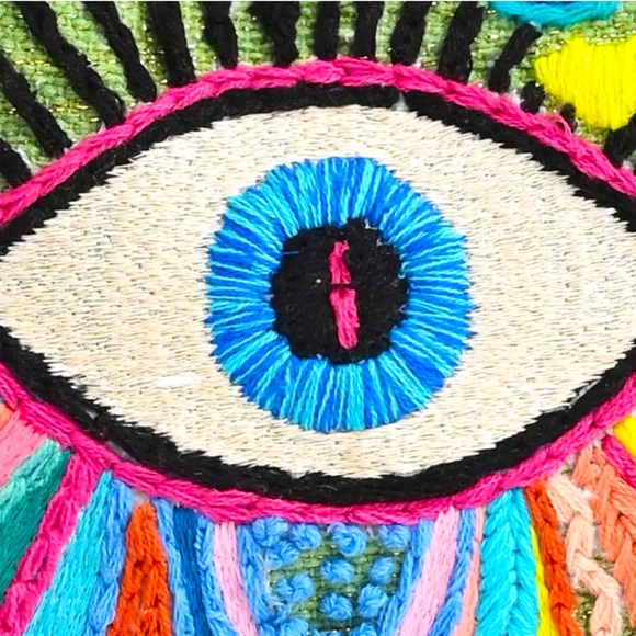 NWT ⚜️🧿⚜️ America and Beyond  Groovy Evil Eye Handbag Made In India - Picture 5 of 16